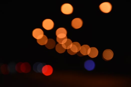 Bokeh street light at night. photo