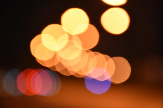 Bokeh street light at night. photo