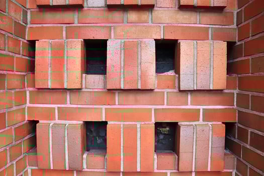 Old brick wall. Texture of old weathered brick wall panoramic background photo