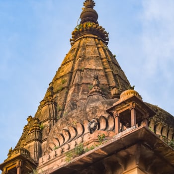 Morning View of Royal Cenotaphs Chhatris of Orchha, Madhya Pradesh, India, Orchha the lost city of India, Indian archaeological sites photo