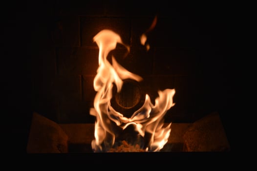 Wood pellets on fire photo