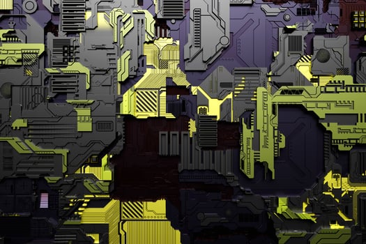 3d illustration of a realistic model of a robot or  colorful cyber armor. photo