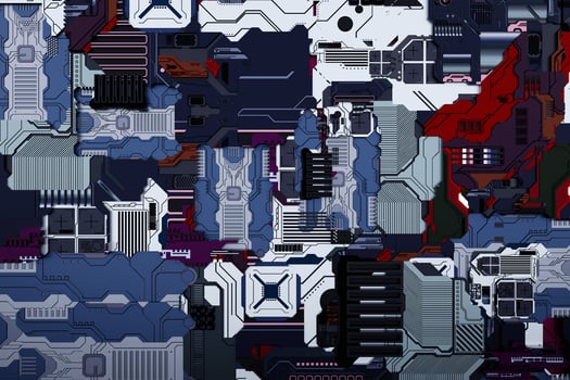 3d illustration of a realistic model of a robot or  colorful cyber armor. photo