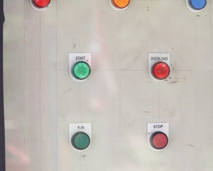 Electrical control panels for power and electrical distribution systems, control the bottom-up, mountain-top transportation for the construction. photo