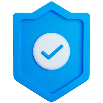 blue shield thick isolated 3d rendering illustration photo