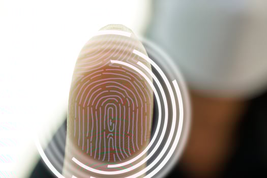 Fingerprint scan provides security access. photo