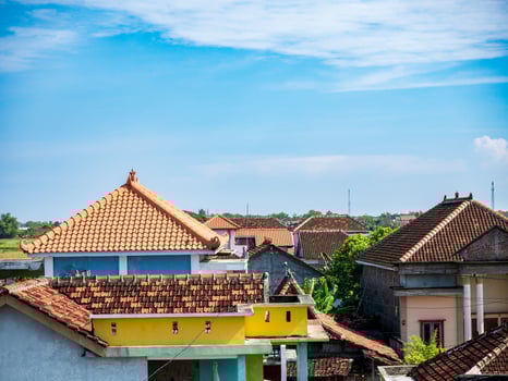 a photo of the village view from the top floor
