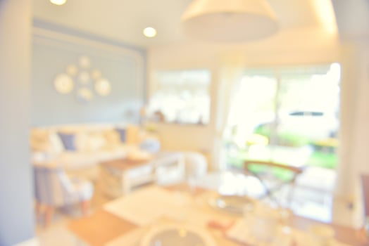 Abstract blur living room area interior for background photo