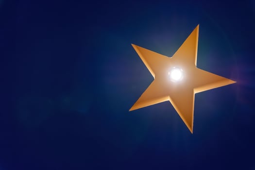 lamp as a star with blue ceiling photo