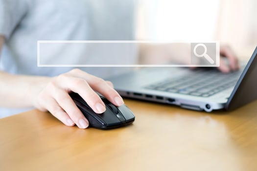 Woman using Laptop Searching Browsing Internet photo
