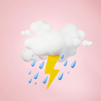 3d rendering of weather forecast icon on clean background for mock up and web banner. Cartoon interface design. minimal metaverse concept. photo