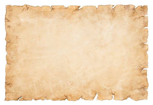 old parchment paper sheet vintage aged or texture isolated on white background photo