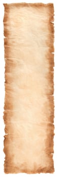 old parchment paper sheet vintage aged or texture isolated on white background photo
