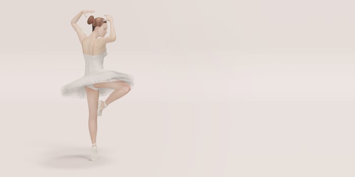 ballet dancer Female model dancing on pastel color scene 3D illustration photo