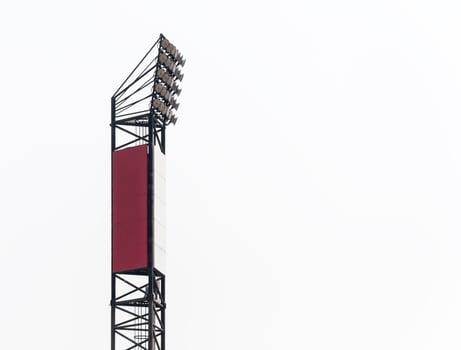 Spotlight tower on the white background. photo