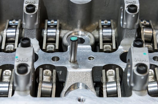 Closeup of the modern engine part. photo