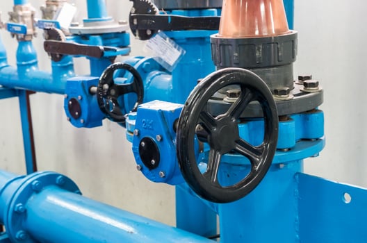Control wheel of the centrifugal water pump. photo