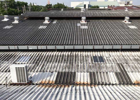 Metal ventilators and compressor unit. photo