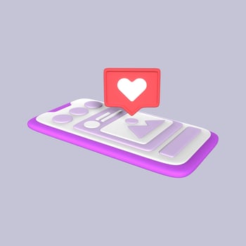 3D Social Media Love Illustration photo