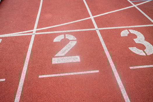 running track in stadium photo