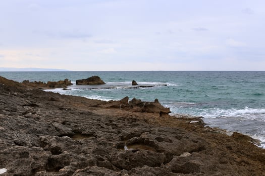 Mediterranean coast in northern Israel photo