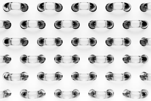 3D illustration of a geometric volumetric abstract background with figures similar to door handles. Modern graphic texture. Geometric pattern. photo