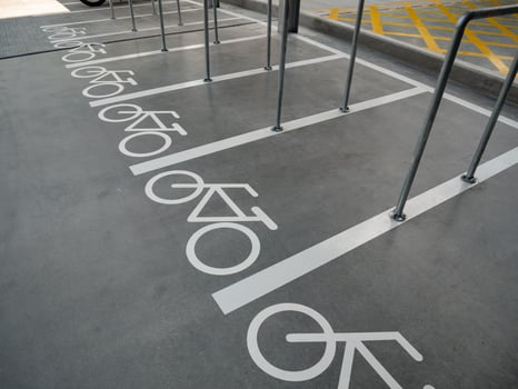 Empty place for a parking of bicycles. photo