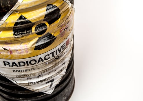 Steel container of Radioactive material photo
