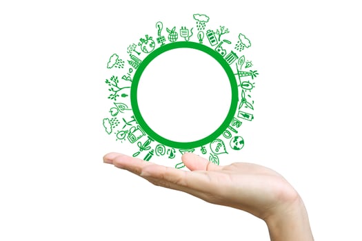 Green Eco Earth, Isolated On White Background photo