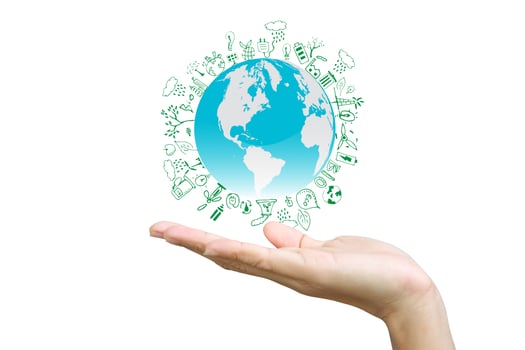 Green Eco Earth, Isolated On White Background photo