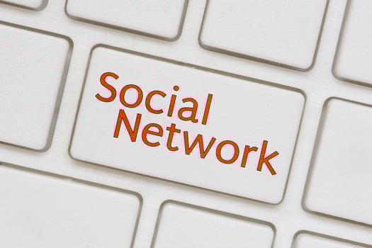 social network  button on Computer Keyboard photo