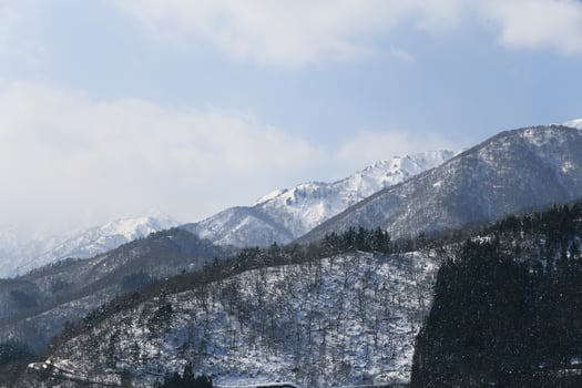 snow covered mountain in Takayama japan photo