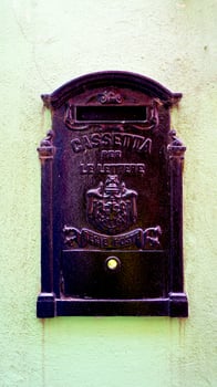 antique postal black metal box photo