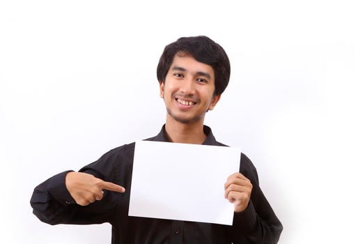 Young man furious over white background photo