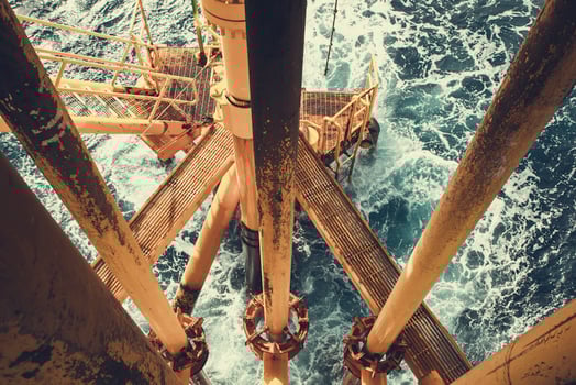 Offshore drill yellow oil and gas photo