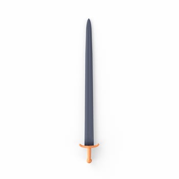 Sword isolated on white background photo