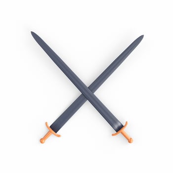 Sword isolated on white background photo