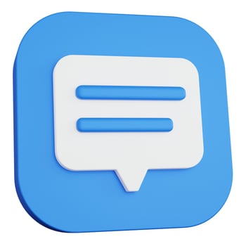 3d rendering icon chat blue photo