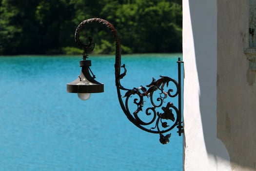 Lantern - a device for lighting the street at night photo