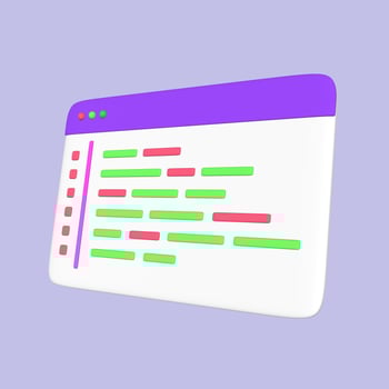 3D Code Illustration with Light Theme photo
