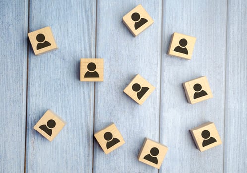 Organisation structure, social network, leadership, team building, recruitment business, management and human resources concepts. photo