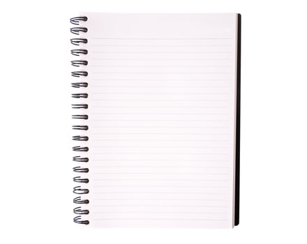 Blank open notebook with lined papers photo