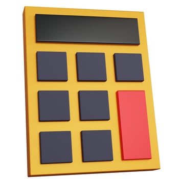 3d rendering calculator without symbols isolated photo