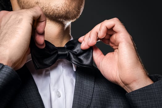 Man wearing bow tie photo