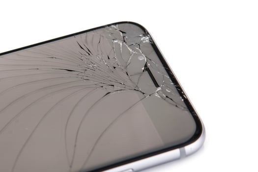 Smart phone with broken display photo