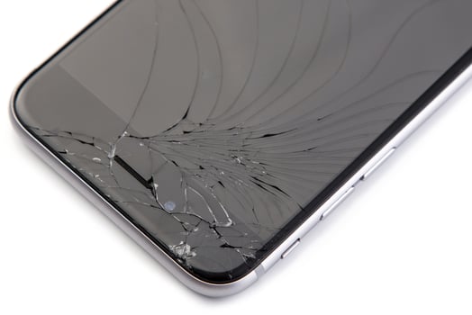 Smart phone with broken display photo
