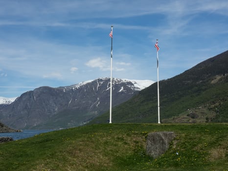 Flam and the aurlandsfjord in norway photo