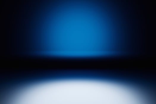 3d illustration empty room with blue walls under white light photo