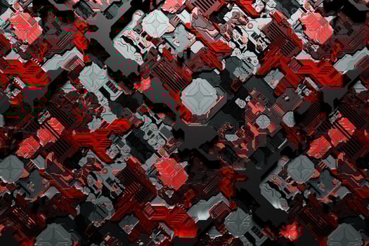 3D illustration Abstract geometric tech pattern. Grunge textured wallpaper. photo