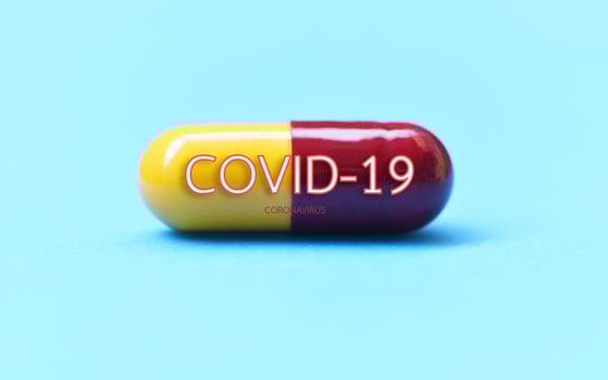 COVID-19 Medication of antiviral capsule coronavirus for treatment and prevention corona virus nCoV 2019 infection Pandemic infectious spread throughout the world - Medicine drug COVID-19 photo